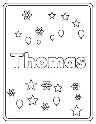 Thomas Name Coloring Page