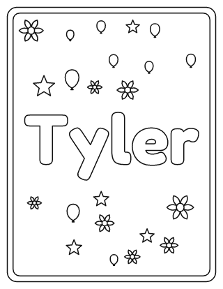Tyler Name Coloring Page
