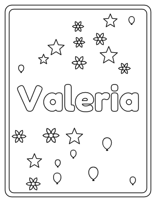 Valeria Name Coloring Page