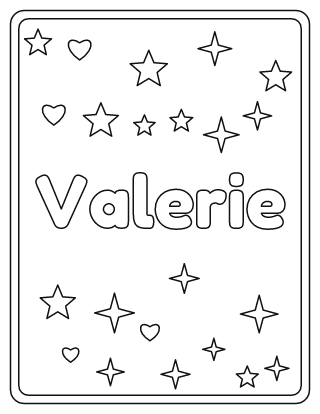 Valerie Name Coloring Page