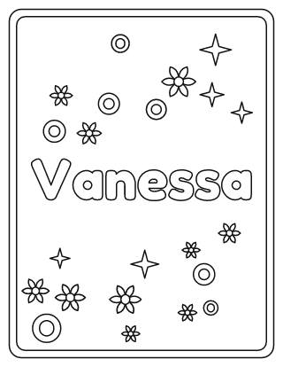 Vanessa Name Coloring Page
