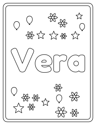 Vera Name Coloring Page