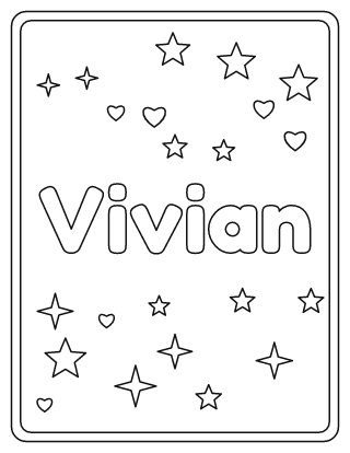 Vivian Name Coloring Page