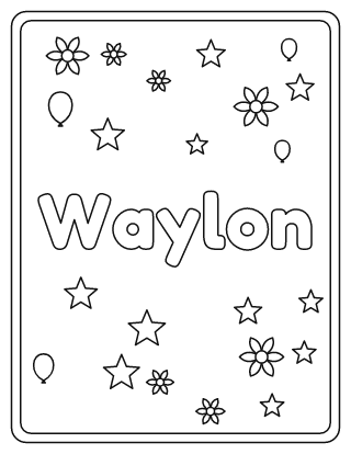 Waylon Name Coloring Page