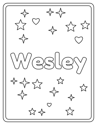 Wesley Name Coloring Page