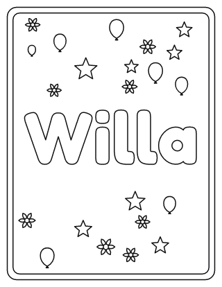 Willa Name Coloring Page