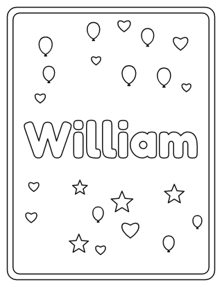 William Name Coloring Page