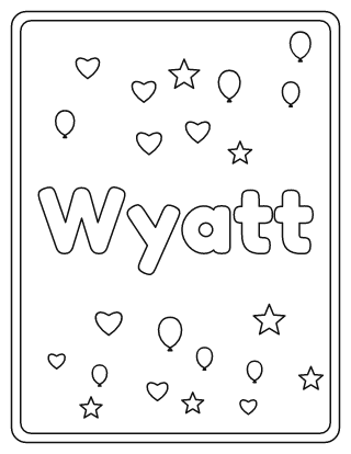 Wyatt Name Coloring Page