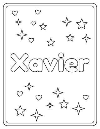 Xavier Name Coloring Page