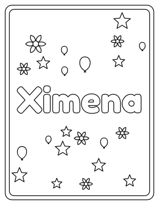 Ximena Name Coloring Page