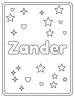 Zander Name Coloring Page