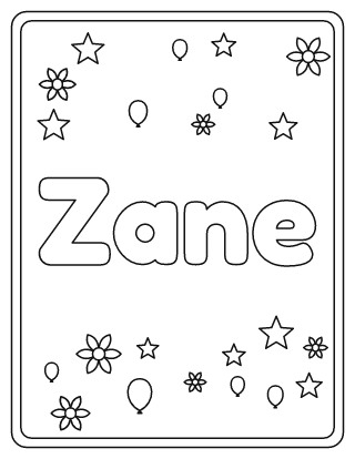 Zane Name Coloring Page