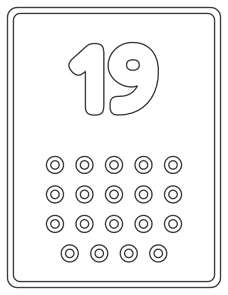 Number 19 Coloring Page