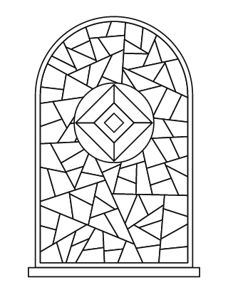 Detailed Arched Window Stained Glass #2