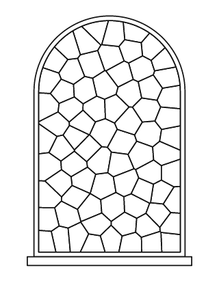 Detailed Arched Window Stained Glass #4
