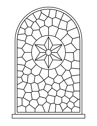 Detailed Arched Window Stained Glass #6