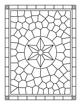 Detailed Stained Glass Panel #12