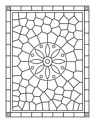 Detailed Stained Glass Panel #4