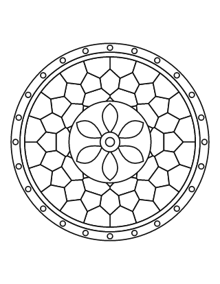 Detailed Rose Window Stained Glass #10