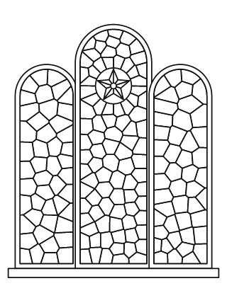 Detailed Triple Window Stained Glass #4