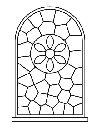 Simple Arched Window Stained Glass #3