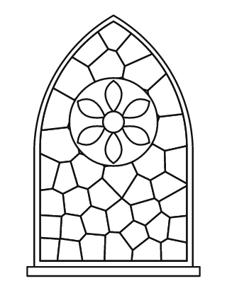 Simple Gothic Window Stained Glass #1