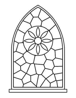 Simple Gothic Window Stained Glass #3
