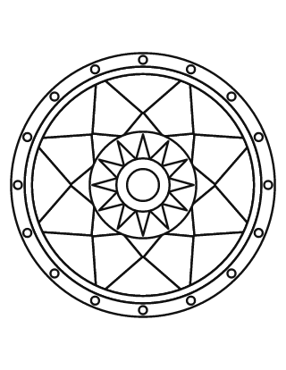 Simple Rose Window Stained Glass #1