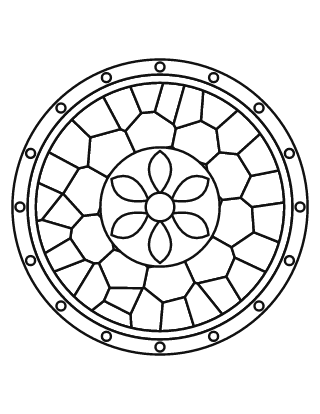 Simple Rose Window Stained Glass #3