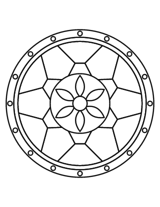 Simple Rose Window Stained Glass #5