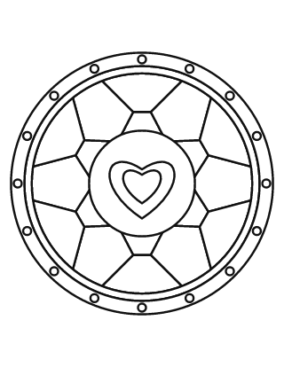 Simple Rose Window Stained Glass #7