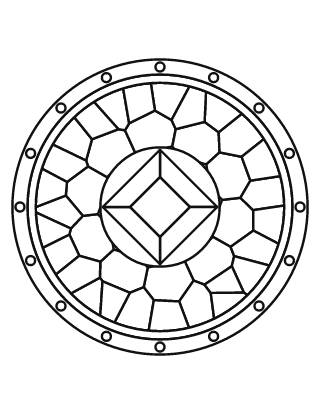 Simple Rose Window Stained Glass #9