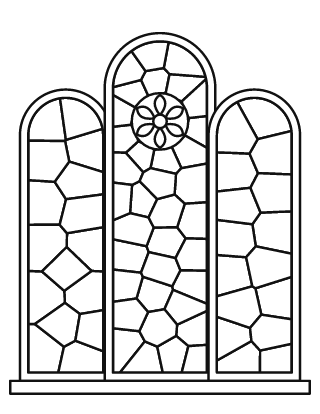 Simple Triple Window Stained Glass #1