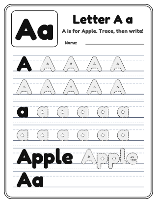 Letter A Tracing Worksheet