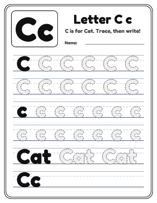 Letter C Tracing Worksheet