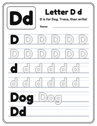 Letter D Tracing Worksheet