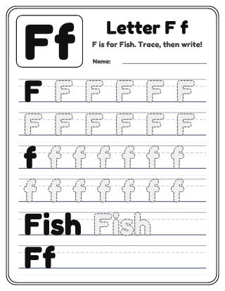 Letter F Tracing Worksheet