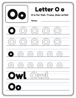 Letter O Tracing Worksheet