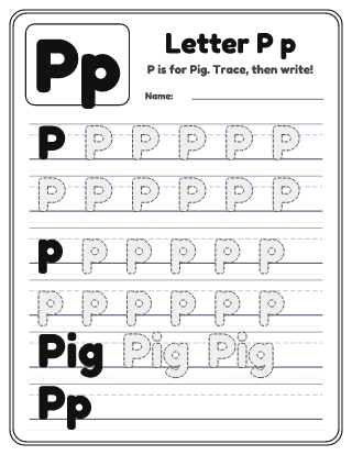 Letter P Tracing Worksheet