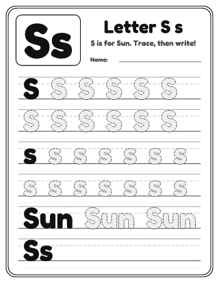Letter S Tracing Worksheet