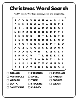 Christmas Word Search (Medium)