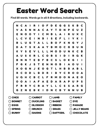 Easter Word Search (Hard)