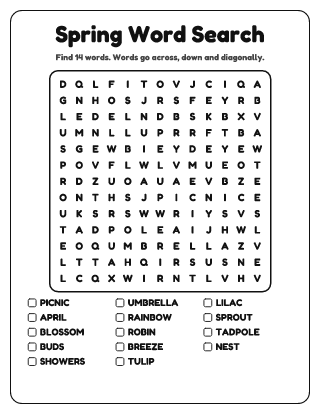 Spring Word Search (Medium)